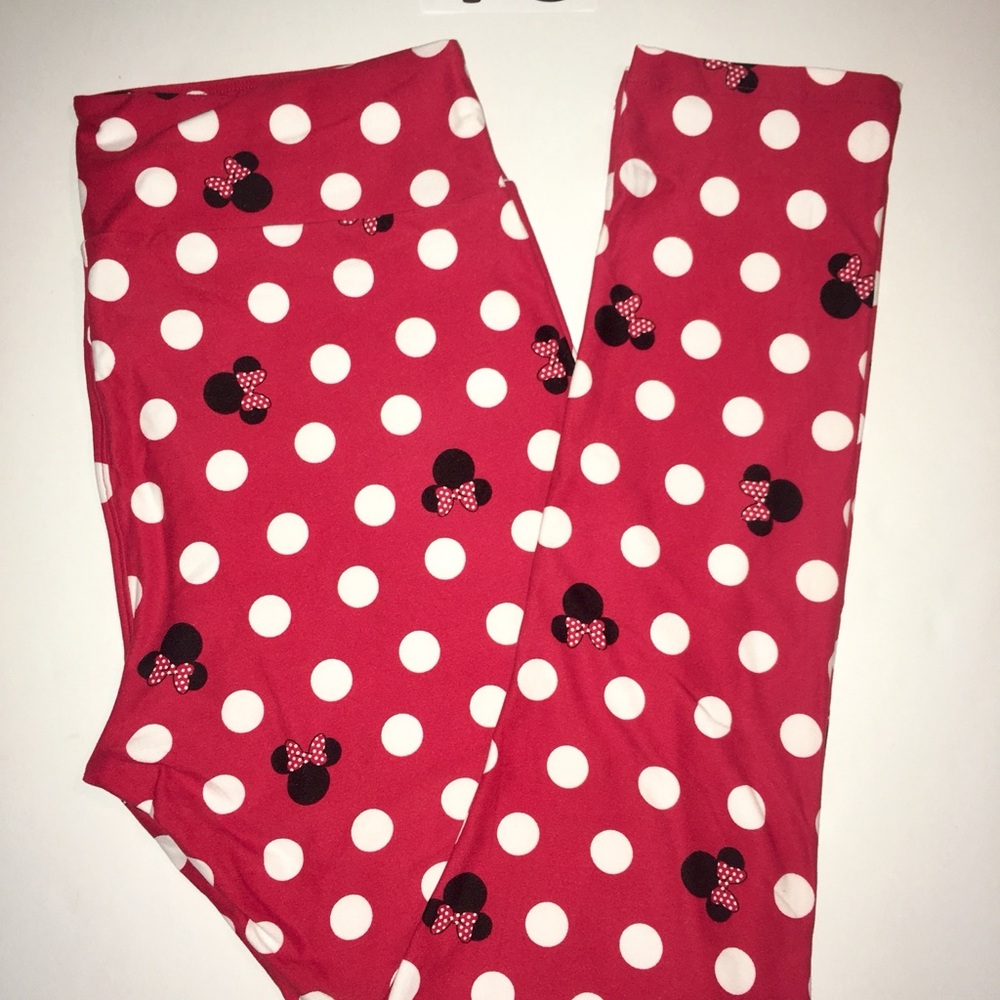 LuLaRoe TC New Disney Minnie Red and White Polka Dot Leggings